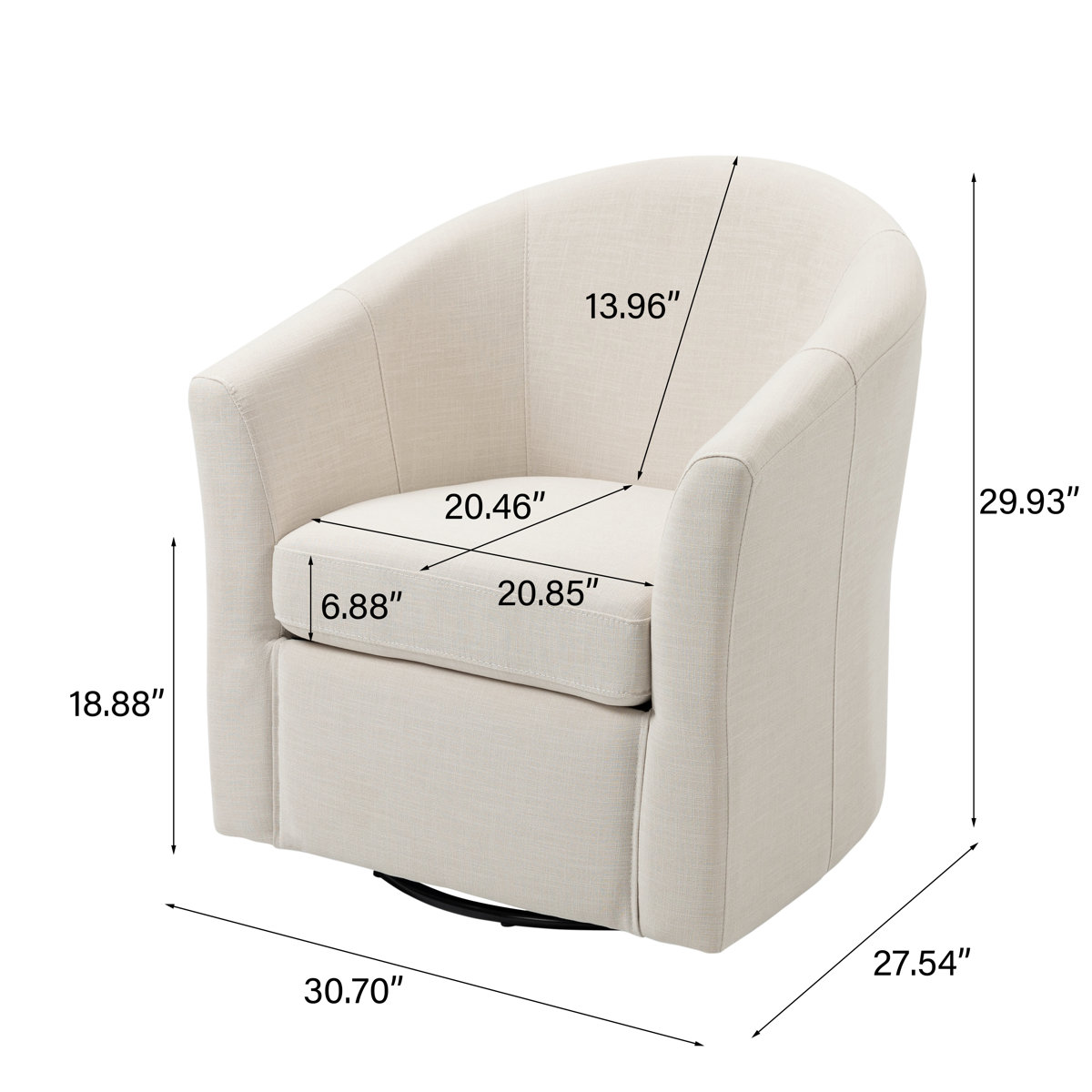 Aunna Upholstered Swivel Barrel Chair (Set of 2)